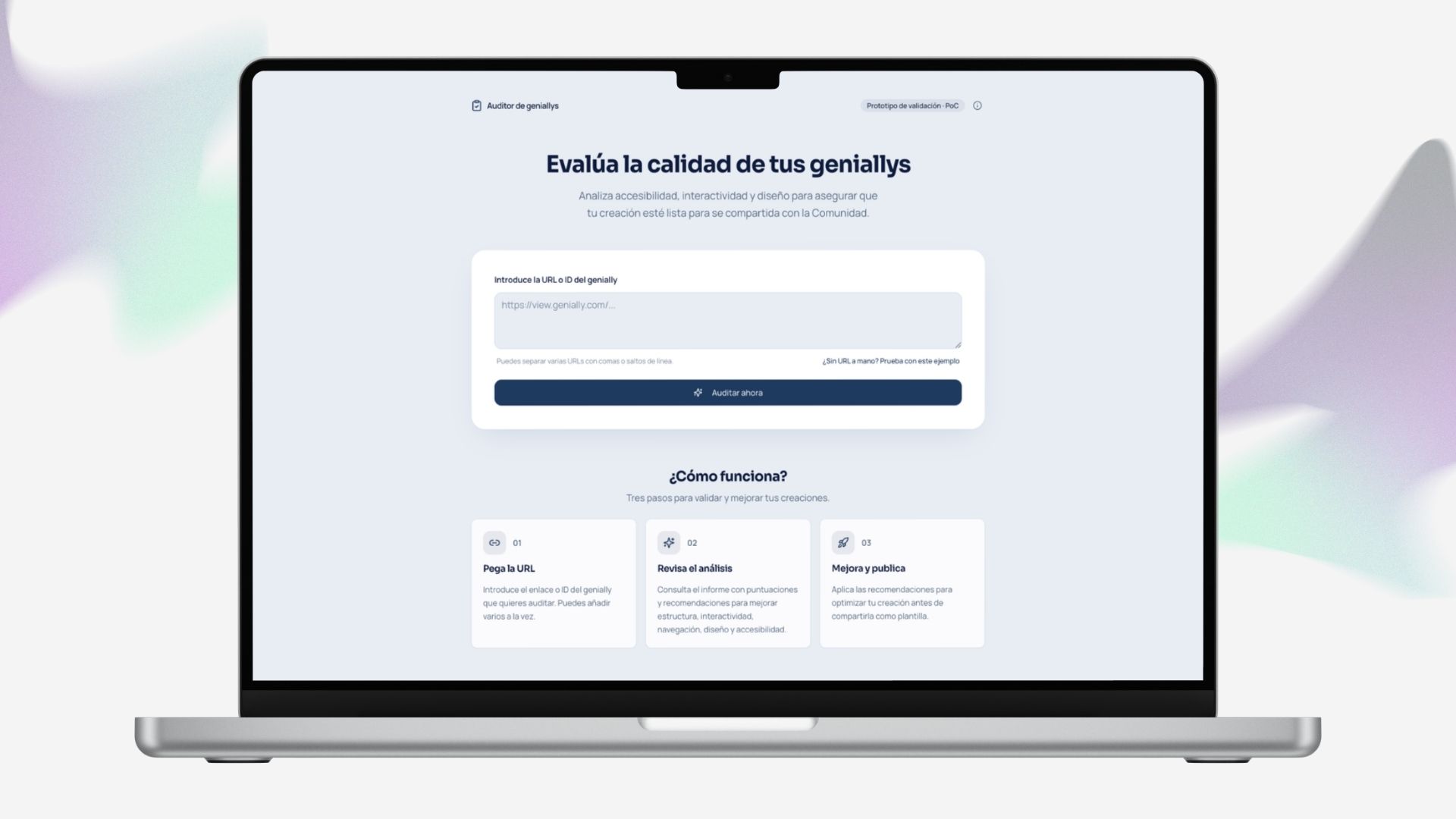 Template Guardian: pantalla principal del auditor de calidad